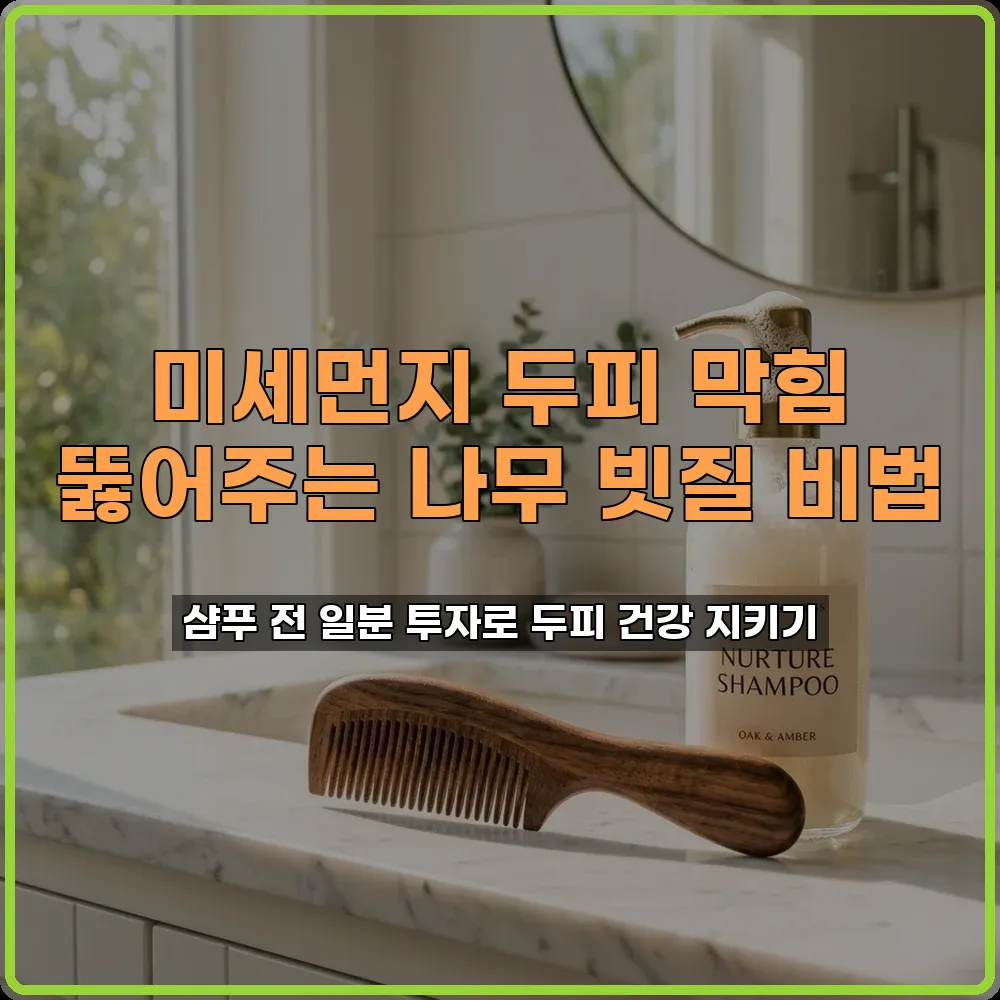 봄철 미세먼지 두피 모공 막힘 방지 샴푸 전 나무 빗질